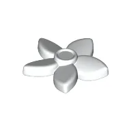 Plant, Flower with 5 Pointed Petals and Pin / White