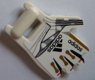Lego Minifigure, Utensil Soccer Goalie Mitt with Finger Pattern on Both Sides and Adidas Logos Right (Stickers) - Set 3573