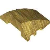 Brick Wedged, Curved 4 x 3 No Studs [Plain] / Pearl Gold