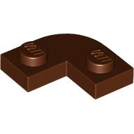 Lego Plate Round Corner 2 x 2 with 1 x 1 Cutout / Reddish Brown