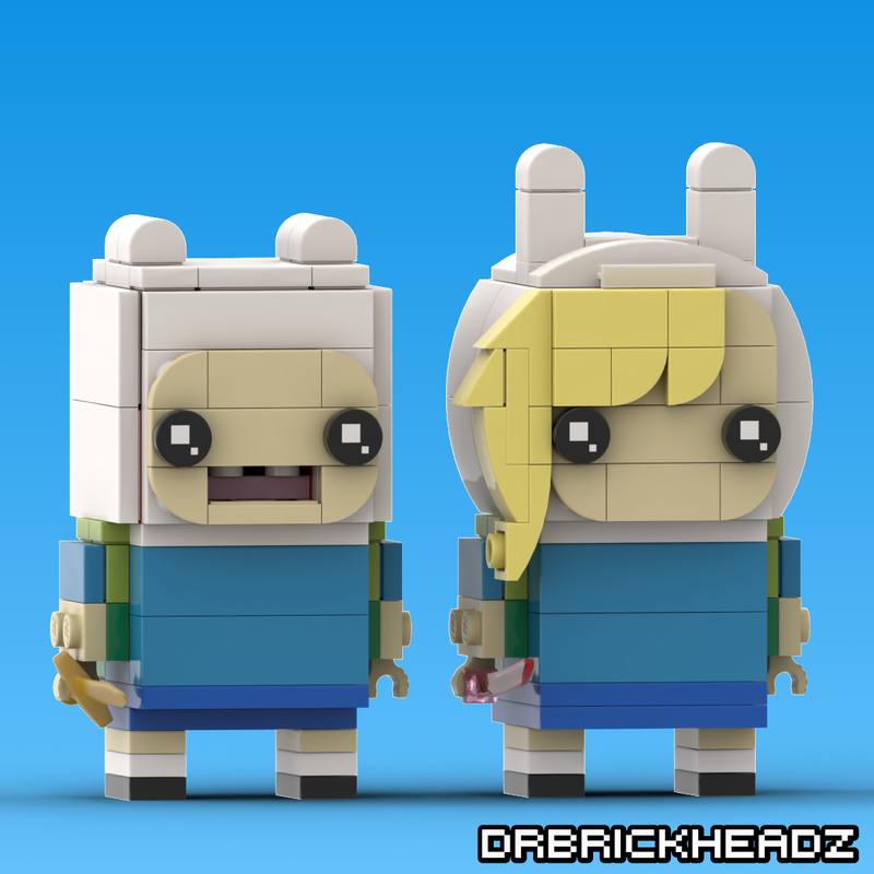 Lego Finn the Human + Fionna the Human (Adventure Time) Brickheadz