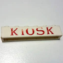 Brick 1 x 6 with 'KIOSK' Serif Red Print / White