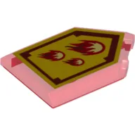 Tile Special 2 x 3 Pentagonal with Nexo Power Shield Print - Incinerate / Trans-Red
