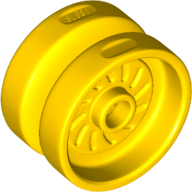 Lego Wheel 18 x 12 with Axle Hole and Stud / Yellow