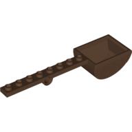 Lego Launcher, with 1 x 8 Plate with Pin Hole and Bucket (Catapult) / Brown