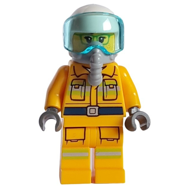 Lego Freya McCloud - Pilot, Orange Torso, Orange Legs, White Helmet, Breathing Apparatus