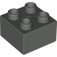 Lego Duplo Brick 2 x 2 / Dark Gray