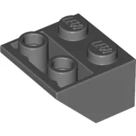 Brick Sloped Inverted 45° 2 x 2 [Ovoid Bottom Pin, Bar-sized Stud Holes] / Dark Bluish Gray