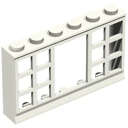 Minitalia Window 1 x 6 x 3 Panorama with 12 Panes / White