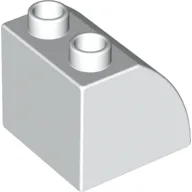 Duplo Brick 2 x 2 x 1 1/2 with Curved Top / White