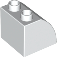 Lego Duplo Brick 2 x 2 x 1 1/2 with Curved Top / White