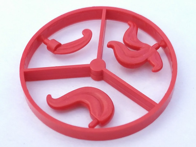 Lego Minifigure, Plume Feather Wheel, 3 on Sprue