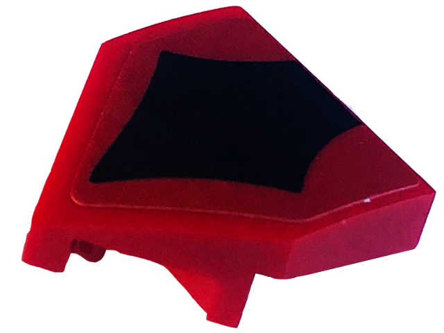 Lego Wedge 2 x 2 x 2/3 Pointed with Black Pentagonal Vein with Red Trim Pattern (Sticker) - Set 75574