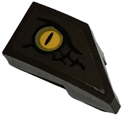 Wedge 2 x 1 x 2/3 Left with Bright Light Orange Dragon Eye and Black Scales Pattern (Sticker) - Set 76406