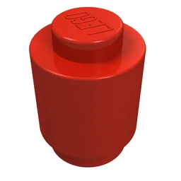 Brick Round 1 x 1 Solid Stud / Red