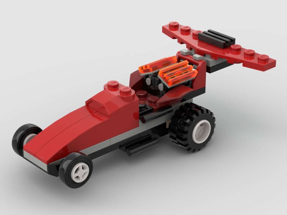 Lego 4593-1-s1 - Red Car with 42289 Fake Pullback Motor Ver-a