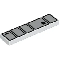 Tile 1 x 4 with Utility Belt Print (Stormtrooper) / White