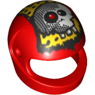 Lego Helmet, Standard with Red Eyed Skull Print / Red