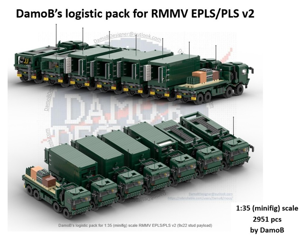 Lego RMMV SV 8x8 PLS_EPLS logistic pack v2 (9x22-stud payload)