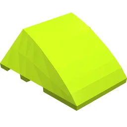 Brick Wedged, Curved 4 x 3 No Studs [Plain] / Lime