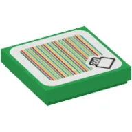 Tile 2 x 2 with Koopa Troopa and Barcode Print (Sticker) / Green