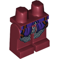 Lego Hips and Dark Red Legs with Laketown Guard Armour, Purple Robe Print / Dark Red