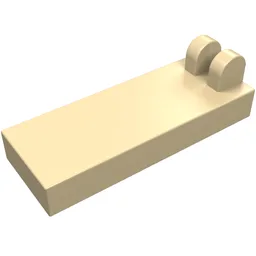Hinge Tile 1 x 2 1/2 with 2 Fingers on Top / Tan