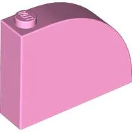 Brick Curved 1 x 4 x 2 2/3 / Bright Pink
