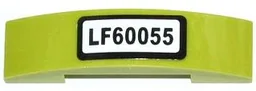 Slope, Curved 4 x 1 x 2/3 Double with 'LF60055' Pattern (Sticker) - Set 60055