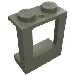 Window 1 x 2 x 2 Plane, Solid Studs / Dark Gray