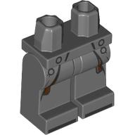 Lego Hips and Dark Bluish Gray Legs with Coat, Black Trim print / Dark Bluish Gray
