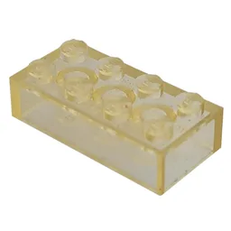 Modulex Brick 2 x 4 with LEGO on Studs / Modulex Clear