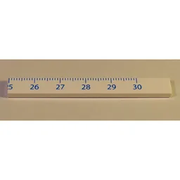Tile 1 x 8 with Ruler CM 25 - 30 Pattern / White