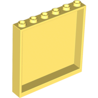 Lego Panel 1 x 6 x 5 / Bright Light Yellow