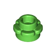 Plant, Flower, Plate Round 1 x 1 with 5 Petals / Bright Green