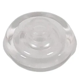Pen Bead, Round Short, Curved Edge / Trans-Clear