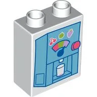 Duplo Brick 1 x 2 x 2 with Soft Serve Machine Print / White