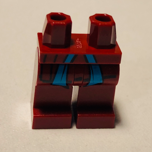 Lego Hips and Dark Red Legs with Dark Azure Sash Print / Dark Red