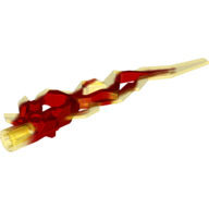 Lego Large Figure Weapon Accessory, Flame / Lightning Bolt with Axle Hole with Marbled Trans-Yellow Pattern