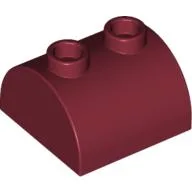 Brick Curved 2 x 2, Two Top Studs / Dark Red