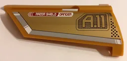 Technic, Panel Fairing #21 Large Long, Small Hole, Side B with 'RAZOR SHIELD DANGER' and 'A.11' Pattern (Sticker) - Set 7714