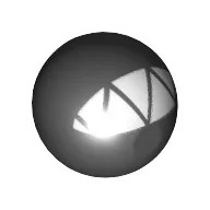 Technic Ball Joint with Large White Triangles (Sharp Teeth) Print