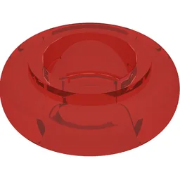 Clikits Bead, Ring, Thick Small with Hole / Trans-Red