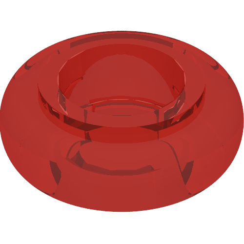Lego Clikits Bead, Ring, Thick Small with Hole / Trans-Red