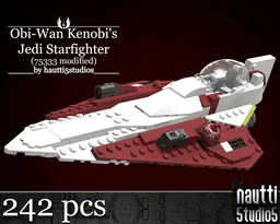 Obi-Wan’s Delta-7 Starfighter (75333 modified, NO EXTRA PIECES)