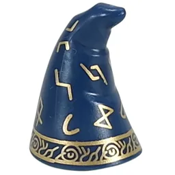 Hat Cone Drooping with Gold Trim, Runes Print