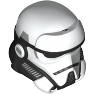 Lego Helmet Stormtrooper Imperial Patrol, Black Trim Print / White
