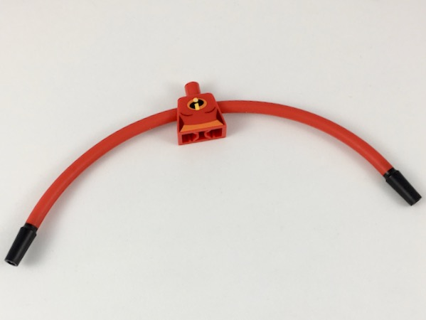 Lego Torso, Modified Female Orange Belt and Incredibles Symbol Pattern / Red Long Rubber Arms with Black Cuffs Pattern