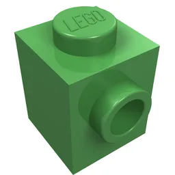 Brick Special 1 x 1 with Stud on 1 Side / Bright Green