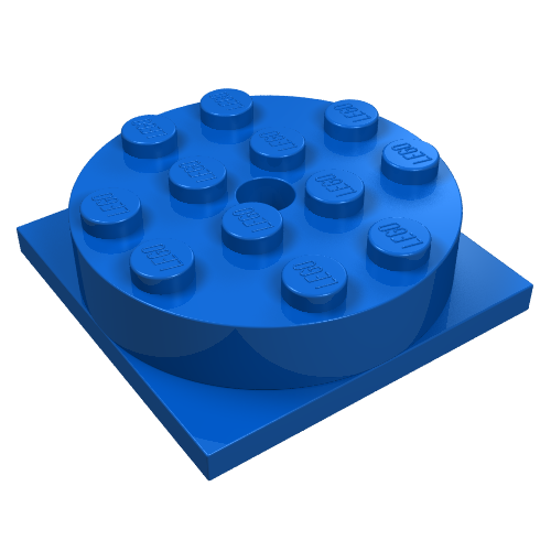 Lego Turntable 4 x 4 Square Base with Top, Complete Assembly / Blue